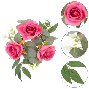 Flores decorativas decoración de otoño candelabro guirnalda anillos florales decorar decoraciones de boda para ceremonia flor Artificial rosa