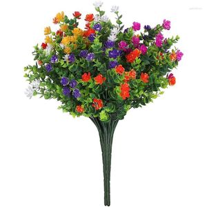 Flores decorativas de imitación para jardineras de exterior, margaritas artificiales, resistentes a los rayos UV, sin decoloración, para jardín, porche, ventana, cocina, mesa de oficina