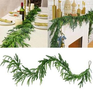 Guirlandes de fleurs décoratives en fausse verdure, pour manteau, décoration intérieure de la maison, vacances de noël saisonnières, avec lumières, télécommande de chambre à coucher