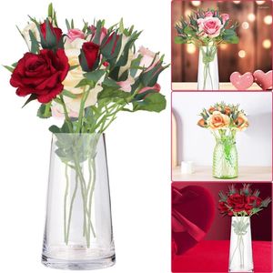 Fleurs décoratives fausses roses multicolores fausses plantes florales buissons artificiels pour les fournitures de décoration de fête de mariage de la fête des mères