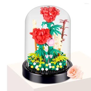 Kit de construcción de ramo de flores de flores decorativas - 596 PCS Juegos de árboles de bonsai con portada bloques de recolección botánica |Mini ladrillos de cumpleaños