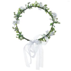 Flores decorativas, corona de flores, vestido de pelo de hoja verde, diadema Floral nupcial, festivales de boda, accesorios Po