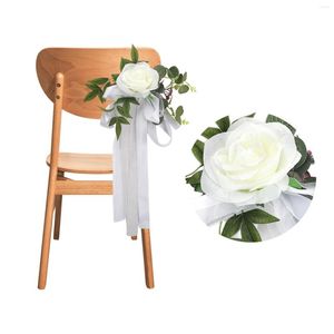 Fleurs décoratives chaise forestière arrière fleur banquet décoration de mariage célébration coule d'allée arrangement floral arrangement en soie plante de tissu en soie