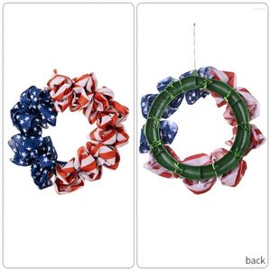 Fleurs décoratives suspendues guirlande pratique résistant à la déchirure tissu doux bleu rouge étoile rayure porte faveur de fête