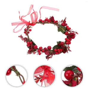 Diadema de flores decorativas, accesorios para novia y niña, corona de Navidad, decoración para el cabello de bayas, coronas para la cabeza