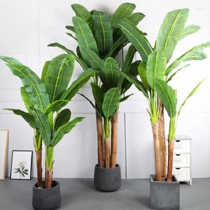 Fleurs décoratives grandes feuilles de banane arbre artificiel arbre en plastique plante tropicale pour le bureau à domicile décoration de mariage en salle