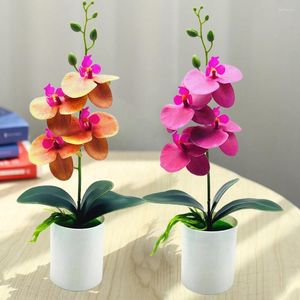 Fleurs décoratives moderne plante artificielle Colorfast Faux bonsaï sans arrosage belle bureau faux papillon orchidée artistique