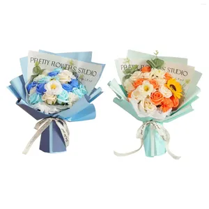 Fleurs décoratives cadeau de fête des mères mères noeuds d'amour décoration décor de table bouquet artificiel pour mariage festival fête de vacances infirmières