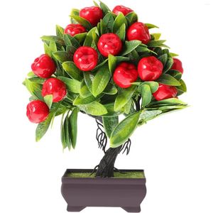 Adornos de flores decorativas en maceta, árbol frutal Artificial, decoración de oficina, bonsái de simulación falsa de plástico