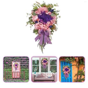 Couronnes de fleurs décoratives en plein air avec lumières, couronne de fleurs sauvages artificielles colorées, décoration de porte d'été pour la maison, l'âge de la colère