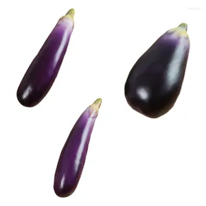 Pack de fleurs décoratives de 2 aubergines artificielles Simulation de légumes en mousse réaliste Aubergines 270F