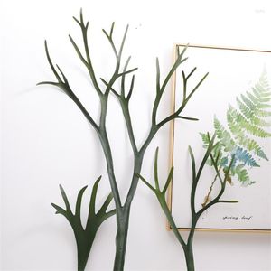 Fleurs décoratives accessoires de photographie une pièce Simulation bois de cerf feuille plante mur matériel succulent plastique eau herbe