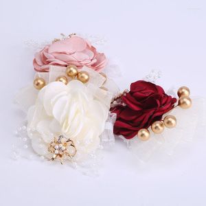 Fleurs décoratives produit mariage fleur artificielle marié Corsage mariée demoiselles d'honneur main décor poignet accessoires de mode pour hommes femmes