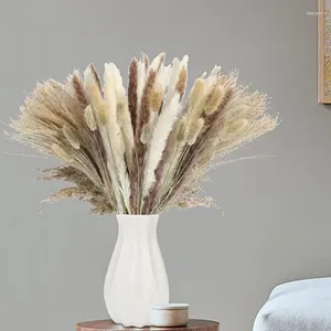 Flores decorativas Pampas Reales hierba Natural seca Bulrush Boda al por mayor Decoración del hogar de otoño para decoración Accesorios para fiestas nupciales