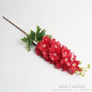 Fleurs décoratives Real Touch / Feutre Artificiel Latex Violet Jacinthe Faux Delphinium Fleur De Mariage En Gros 10pcs / Lot