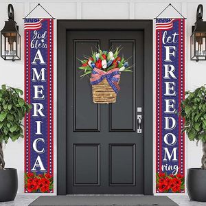 Fleurs décoratives couronne de ruban de la Journée nationale américaine suspension du panier d'indépendance