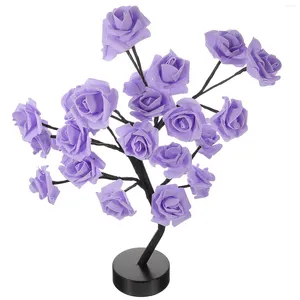 Fleurs décoratives Rose Lantern Love Roses Tree Lampe les lampes de table de bureau Lights LED