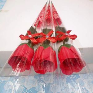 Fleurs décoratives Savon de bain parfumé Pétale de fleur de rose pour mariage Valentin Day Mothers Teacher's Gift LX9026