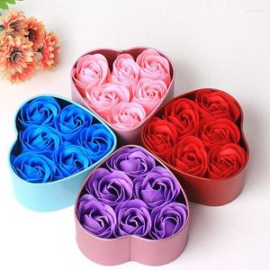 Flores decorativas perfumadas, pétalos de rosas, jabón corporal para baño, regalo de fiesta de boda, rojo, rosa, azul, púrpura, papel Artificial falso seco