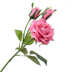 Fleurs décoratives Soie Rose Fleur Artificielle Bouquet De Mariage Fête De Vacances Décor Floral Maison El Bureau Jardin Artisanat Art Vase De Table