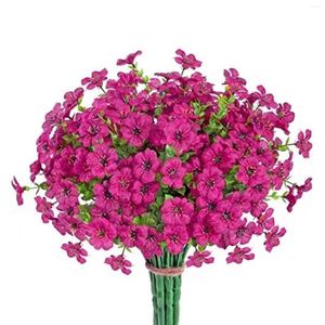 Fleurs décoratives Simulated Daisy Flower Bouquet Violet Artificial Fake Arrangement for Outdoor Decoration