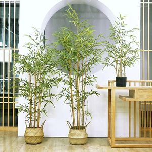 Fleurs décoratives simulées sol faux bambou eau fine intérieur décoration de la maison plante verte bonsaï aménagement paysager salon décor