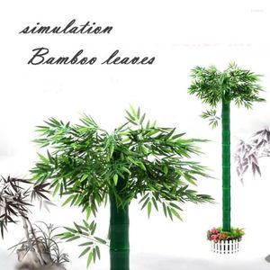 Fleurs décoratives Simulation feuille de bambou paysage arbre de jardin vert branche artificielle respectueuse de l'environnement décorer fournitures de conception de maison
