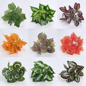 Fleurs décoratives Simulation plante verte artificielle soie sourcil feuille mariage photographie accessoires maison salon Table à manger feuilles