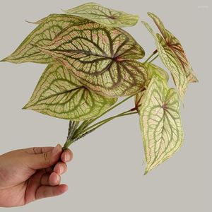 Fleurs décoratives Simulation plante verte réaliste longue durée forme de coeur feuille exquis feuilles artificielles fournitures de fête
