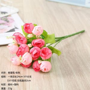 Fleurs décoratives Simulation Soie Fleur Rose Printemps Étoile Bourgeon Pouce Bouquet De Table Artificielle De Mariage Faux Décor
