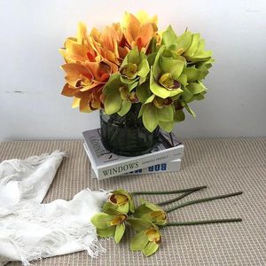 Fleurs décoratives Simulation Whelans Bouquet Mariage mariée romantique Fake El Décoration Fleur artificielle 3D Prince Orange Whelan