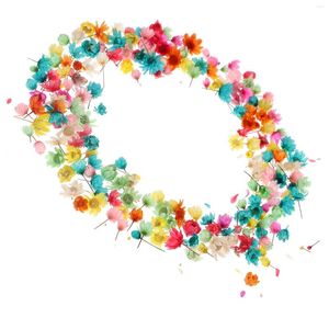 Flores decorativas Pequeña cabeza de estrella seca DIY Pegamento de cristal sin poste Bola de vidrio Color de relleno Accesorios de uñas rosa para manualidades prensadas