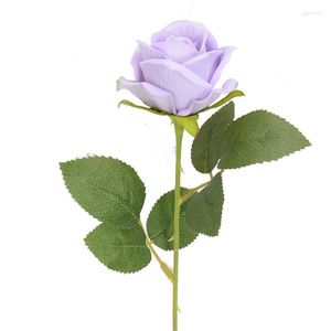 Fleurs décoratives petites Roses en flanelle bricolage faux fournitures de mariage artificielles réaliste de haute qualité Rose vraie touche