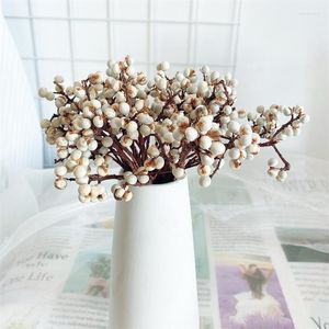 Flores decorativas Ginkgo pequeño Fruta blanca seca natural Diy Arreglo de casa de familia Ramo Seta Hierba Sebo negro Bayas reales