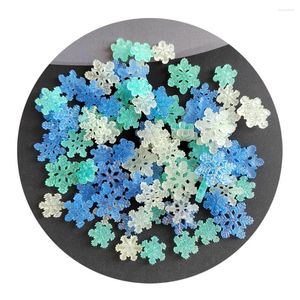 Fleurs décoratives flocon de neige fleur artificielle hiver flocon perles Kawaii décors tailles mélangées belle résine pour la fabrication de pinces à cheveux