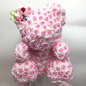 Fleurs décoratives SPR 25 cm 40 cm mousse de savon Rose ours en peluche Rose fleur artificielle année cadeaux pour les femmes cadeau de la saint-valentin