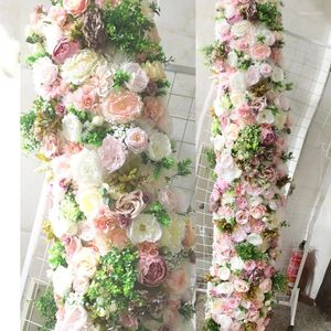 Fleurs décoratives SPR feuille de mariage, fleur en soie, arrière-plan de scène, chemin de Table artificiel, arc Floral, fête, maison, vente en gros