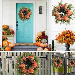 Guirlande de fleurs décoratives avant noël, Jack Skellington, pour porte d'entrée, couronne d'halloween, fenêtre, ventouses
