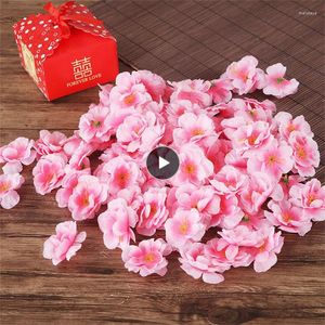 Fleurs décoratives Variété Couleurs Belle sélection Romantique Peach Blossom Simulation Pétales Artificielle Rose Haute