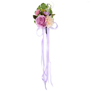 Flores decorativas Silla de boda Decoración al aire libre para decoraciones Accesorio de cinta Simulada Falso Pew