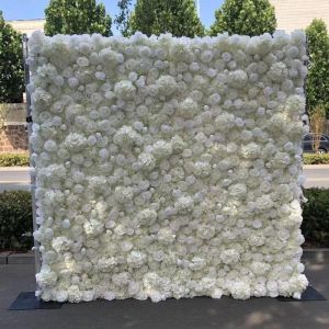 Fleurs décoratives décor de mariage 3D fleur artificielle mur soie Rose toile de fond décoration panneau maison fond Floral 2024302
