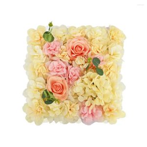 Flores decorativas, Panel de pared de flores de boda, telón de fondo Floral 3d elegante para despedida de soltera, rosa Artificial para bebé