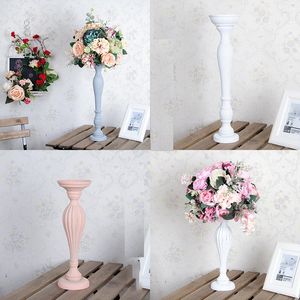 Fleurs décoratives accessoires de mariage Imitation bois Table fleur Vase route boutique vitrine affichage blanc tir ornement