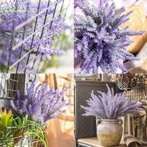 Fleurs décoratives mariage violet lavande simulation haut de gamme de la plantation de cheveux style pastoral décoration bouquet douche nuptiale immortelle