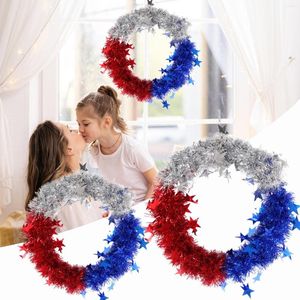 Fleurs décoratives Welcome Dog Sign For Front Door Independence Day Patriotic Wreath American Christmas Fresh
