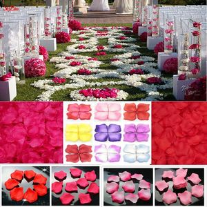 Flores decorativas al por mayor pétalos de rosa para bodas 3000 unids/lote decoraciones poliéster moda blanco rosa azul 6Z SH806