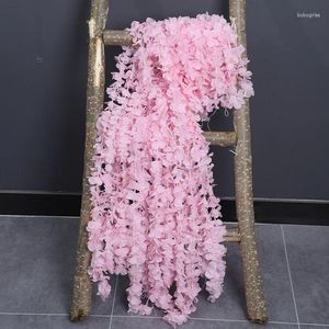 Fleurs décoratives en bois artificiel extérieur suspension imitation océan orche de fleurs de corde de fleurs plantes pour salle de bain