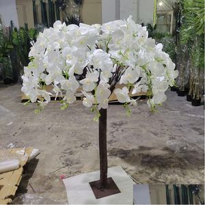 Couronnes de fleurs décoratives 130 cm de haut Phalaenopsis artificiel arbre plante de simulation pot blanc papillon orc table ornement pour Weddi Dhpnl