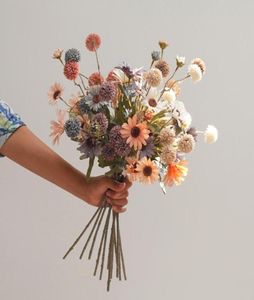 Couronnes de fleurs décoratives en soie artificielle, marguerite, boule de pissenlit, bouquet de gerbera, fausses fleurs, décoration de fête à domicile, mariage, mariée Holdi3752098