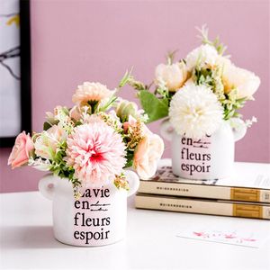 Couronnes de fleurs décoratives B-LIFE Jardinières succulentes en céramique Fleur artificielle Bonsaï Petite plante/cactus/bonsaï/pots de fleurs cadeau